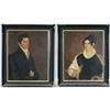 Image 1 : PAIR OF AMERICAN FOLK PORTRAITS each 30"x 24"