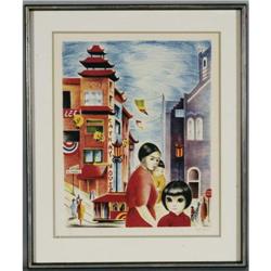 MARGARET D.H. KEANE Chinatown 19 x 15  lithog