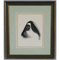 AL HIRSCHFELD Carmelite Nun 12"x 9" pencil dr