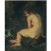 Image 2 : CARL VON MARR Nude Seated In A Landscape 18"x