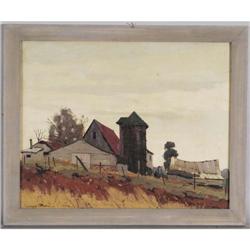 LORING W. COLEMAN New England Farm 16"x20" oi