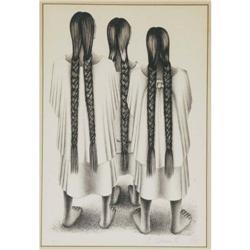 FRANSISCO DOSAMANTES Tres Mujeres 13 1/2 x 9