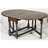 Image 3 : JACOBEAN OAK DROP LEAF TABLE 50"long, 29" hig