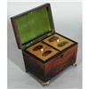 Image 2 : REGENCY PENWORK TEA CADDY 6"x 8"x 5 1/2", cir