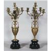 Image 1 : PAIR OF FRENCH BRONZE CANDELABRA embossed wit