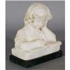 Image 1 : ALABASTER BUST OF A GIRL 7 1/2" high, signed