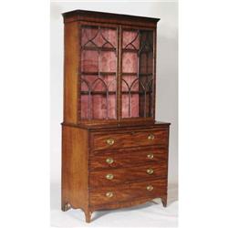ENGLISH HEPPLEWHITE SECRETARY with bookcase t