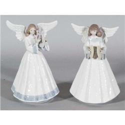 LLADRO FIGURES(2) tree topper angels, 7  high