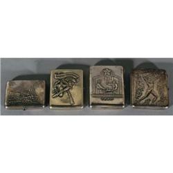 GROUP OF (4) SOVIET SILVER CIGARETTE CASES 19