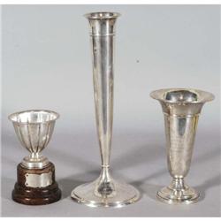 GROUP OF (3) STERLING TROPHIES one weighted,