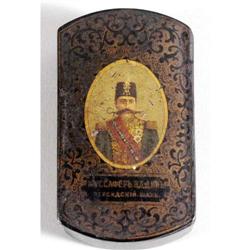 RUSSIAN LACQUERWARE BOX painted with portrait