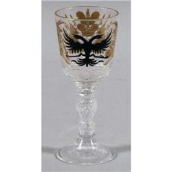 RUSSIAN IMPERIAL WINE GLASS gilded with the m