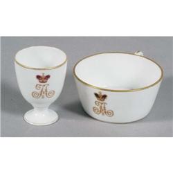 RUSSIAN IMPERIAL EGG CUP AND COFFEE CUP from