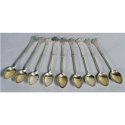 SET OF 9 RUSSIAN DEMITASSE SPOONS CONDITION R