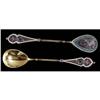 Image 1 : PAIR RUSSIAN ENAMELED SILVER SPOONS with indi