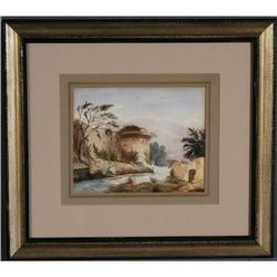 RUDOLF ALT landscape study 7 1/2"x 9 1/2" wat