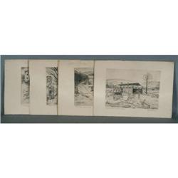 W.J. SCHALDACH ETCHINGS, scenes of early Conn