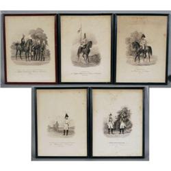 GROUP OF 5 RUSSIAN MILITARY LITHOGRAPHS 15 1/