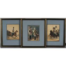 RUSSIAN MILITARY LITHOGRAPHS group of three e