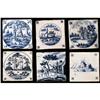 Image 1 : GROUP OF (6) DELFT TILES each 5"x5" 18th cent