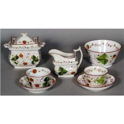 GAUDY DUTCH/PEARLWARE STRAWBERRY LOT five pie