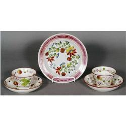 GAUDY DUTCH/PEARLWARE STRAWBERRY LOT three pi