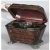 Image 2 : LARGE REGENCY TEA CADDY with brass inlay 16"x