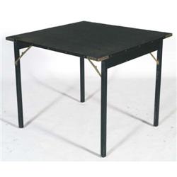 VERNON CARD TABLE with silk top and Geo. Vern