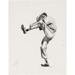 AMERICAN ILLUSTRATION Baseball Pitcher 12"x 9