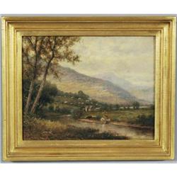 H. ROHDE (AMERICAN) Pastoral Landscape 11"x 1