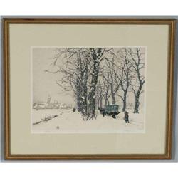 T.F. SIMON 11 1/2"x 11 1/2" Aquatint signed l