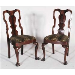 PAIR OF MAHOGANY CHIPPENDALE STYLE SIDE CHAIR