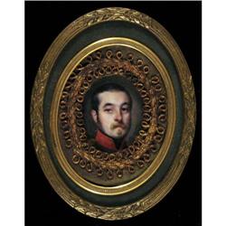 PORTRAIT MINIATURE OF MILITARY OFFICER signed