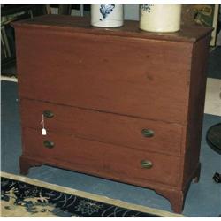 NEW ENGLAND BLANKET CHEST in old red 43  high