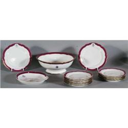 armorial partial serv decorated dinner french