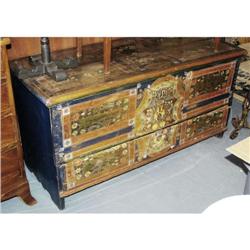 SCANDINAVIAN PAINTED BLANKET CHEST 19th centu