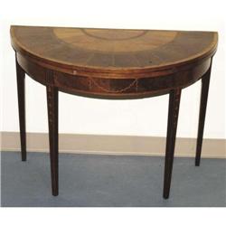 GEORGE III STYLE INLAID CARD TABLE, 19th cent