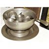 Image 1 : PEWTER PUNCH BOWL with cups and ladle