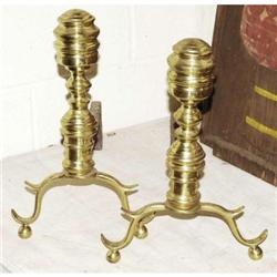 PAIR OF FEDERAL ANDIRONS early 19th century