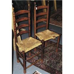 PAIR OF LADDERBACK SIDE CHAIRS 18th century