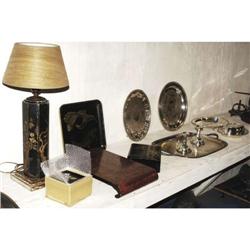SHELF LOT:  assortment of silverplate and Asi