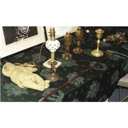 TABLE LOT:  cane, bear and lighting devices