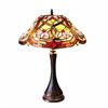 Image 1 : Mosaic Floral Design Stained Art Glass Table Lamp