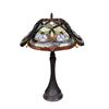 Image 2 : Mosaic Floral Design Stained Art Glass Table Lamp