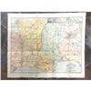Image 1 : Early 1900's Handcolored Railway Service Map, Southern States