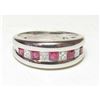 Image 1 : Estate 18K White Gold Ruby & Diamond Ring