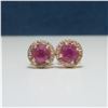 Image 2 : 2ctw Sapphire Diamond Sterling Post Earrings