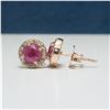 Image 3 : 2ctw Sapphire Diamond Sterling Post Earrings