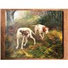 Image 2 : 20thc Pair of Hunting Dogs Oil Painting