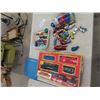 Image 1 : Train Set in Box, Metal Husky Cars & Home Shuffleboard Rocks